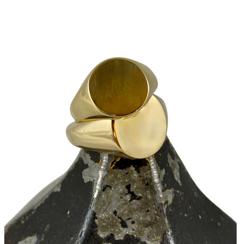 Round 13mm  -  18 Carat Yellow Gold Signet Ring