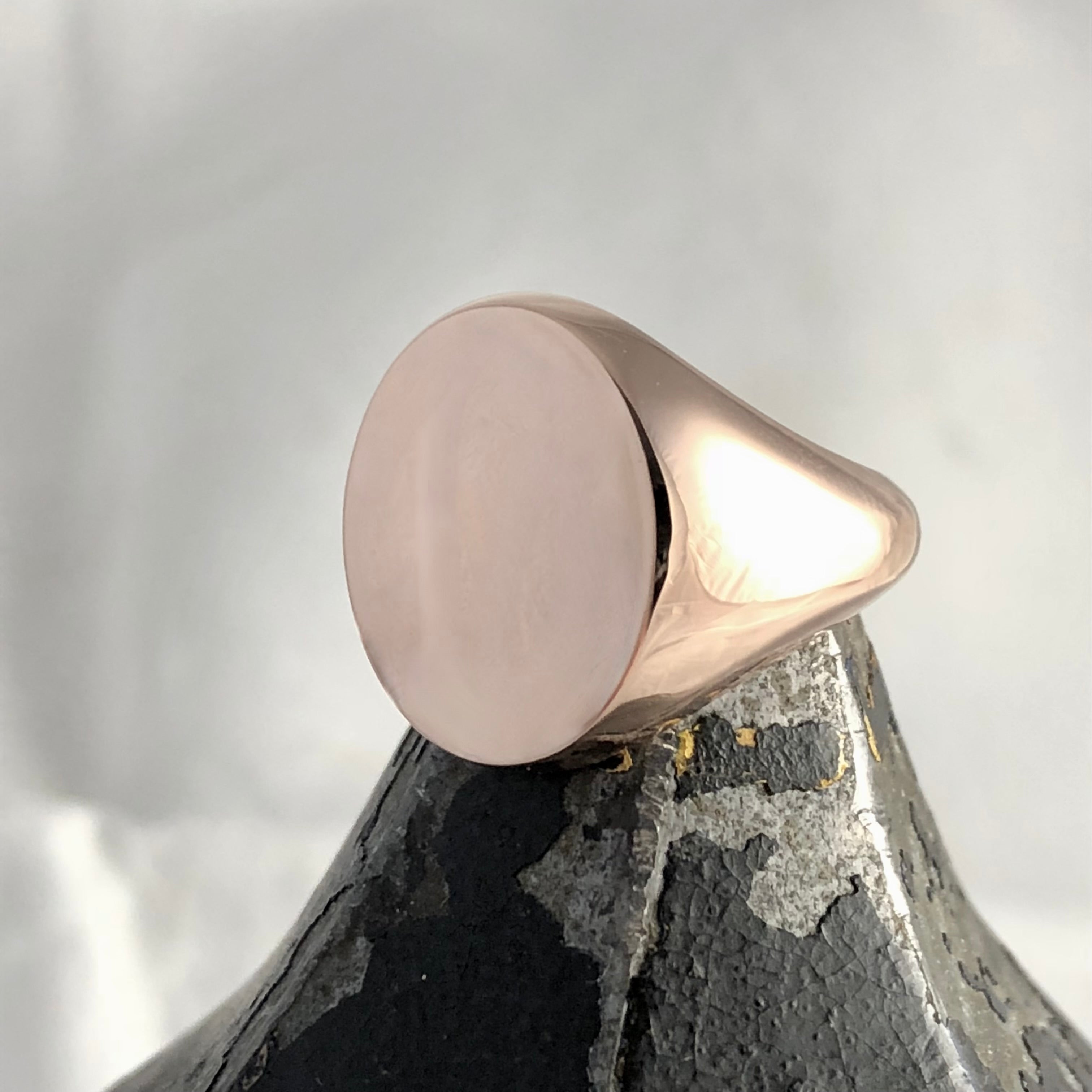 Classic Oval 16mm x 13mm - 9 Carat Rose Gold Signet Ring