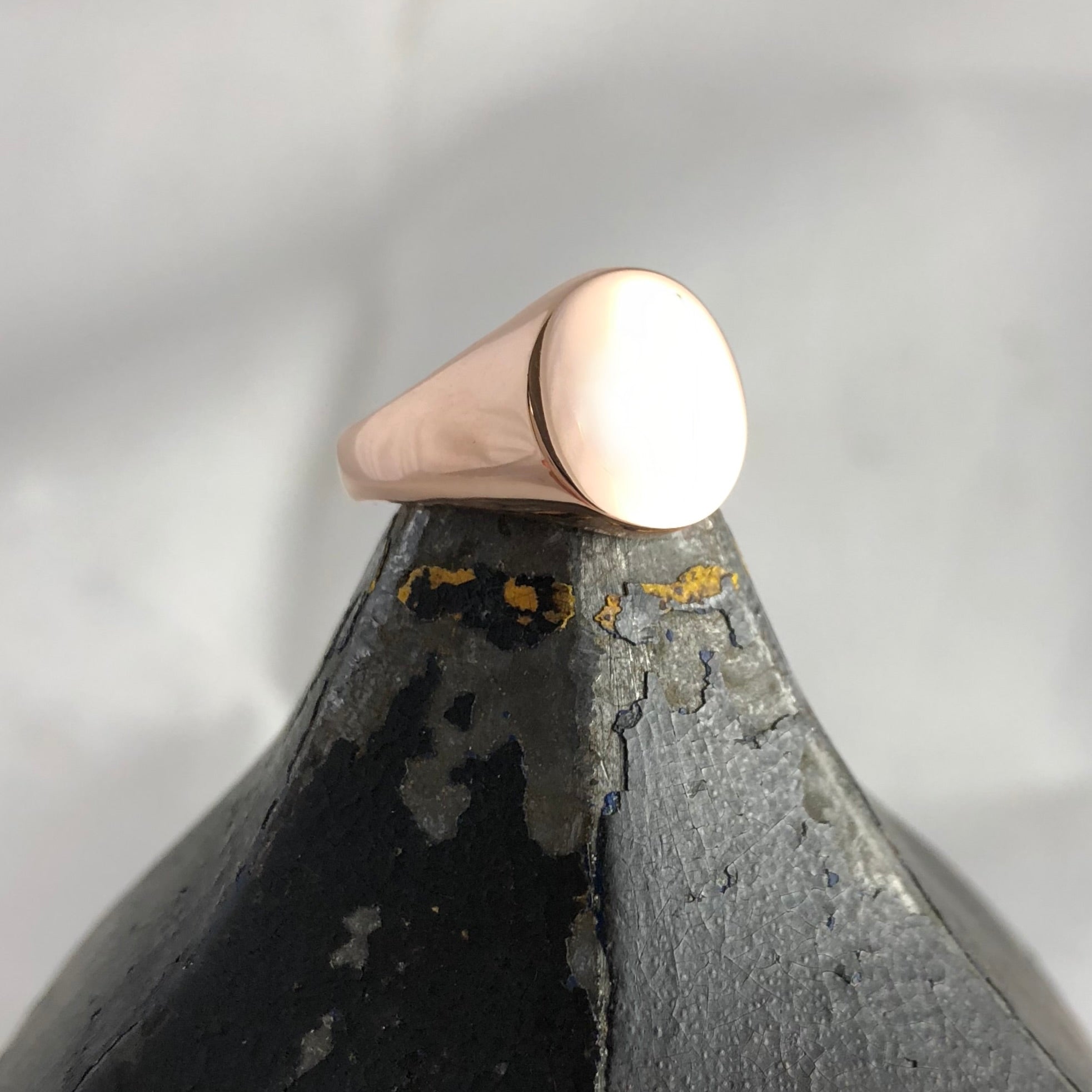 Round 13mm  -  9 Carat Rose Gold Signet Ring