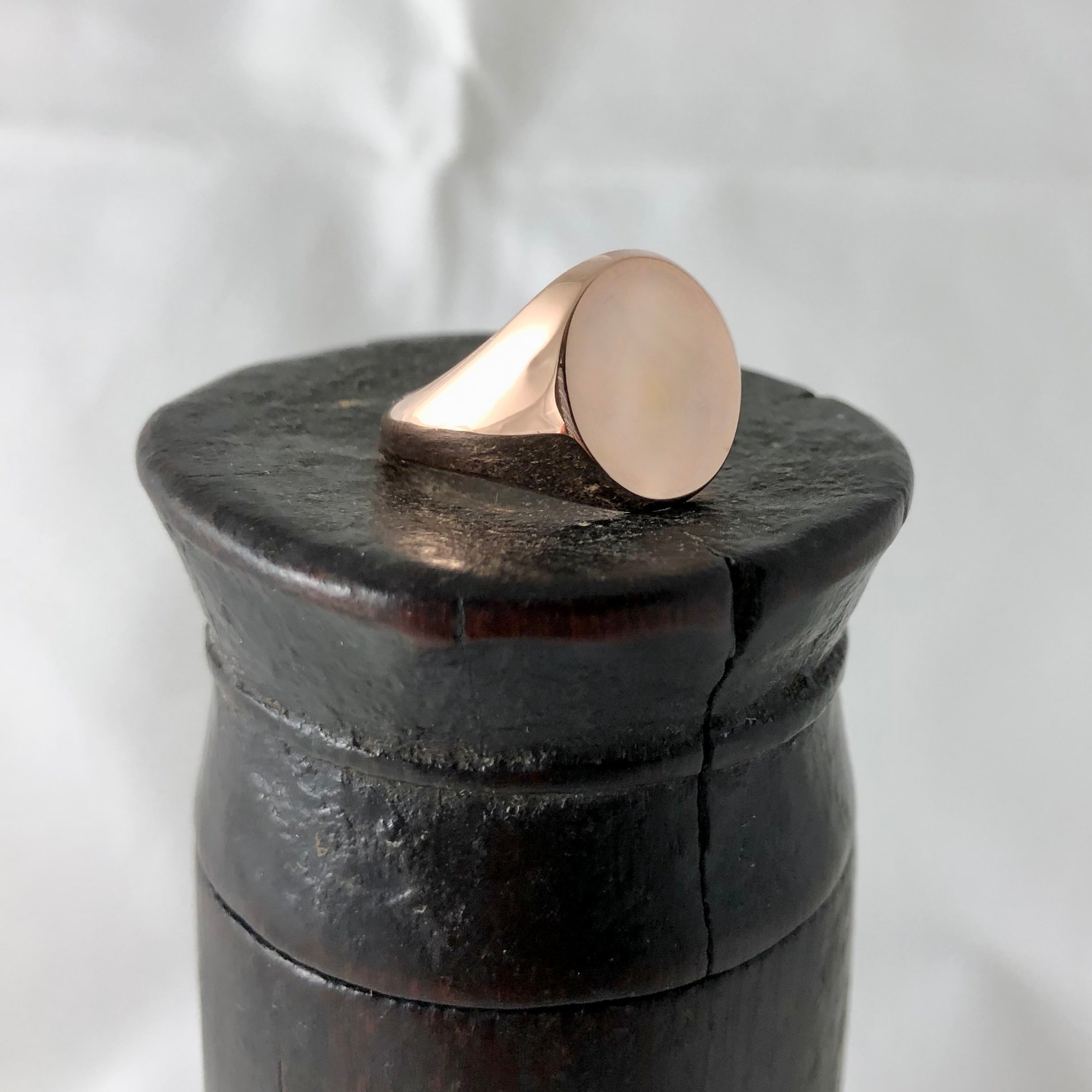 Classic Oval 13mm x 11mm - 9 Carat Rose Gold Signet Ring