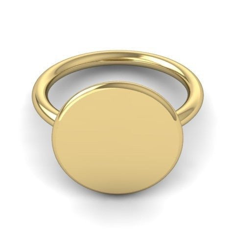 Round 15mm  -  9 Carat Yellow Gold Signet Ring