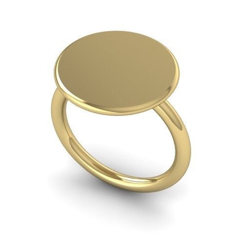 Round 15mm  -  9 Carat Yellow Gold Signet Ring