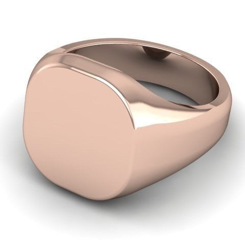 Cushion 12mm x 11mm - 9 Carat Rose Gold Signet Ring