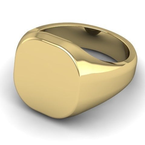 Cushion 14mm x 13mm - 18 Carat Yellow Gold Signet Ring