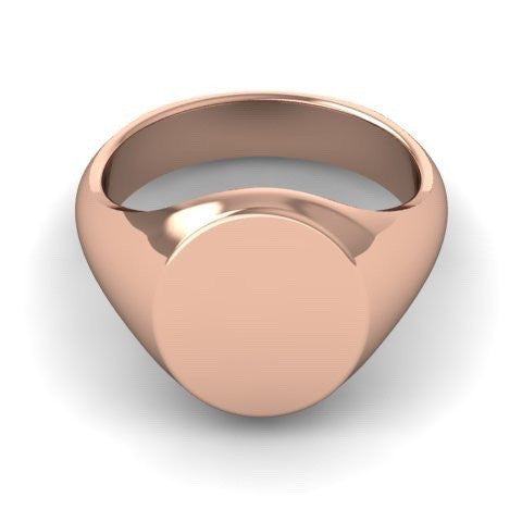 Classic Oval 14mm x 12mm - 18 Carat Rose Gold Signet Ring