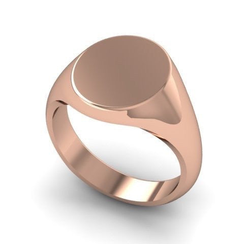 1-2 Initials Engraved  11mm x 9mm  -  9 Carat Rose Gold Signet Ring