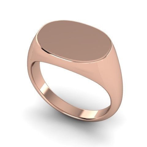 Oblong 15mm x 11mm  -  9 Carat Rose Gold Signet Ring