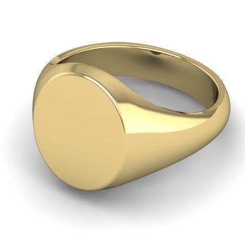 Classic Oval 14mm x 12mm -18 Carat Yellow Gold Signet Ring