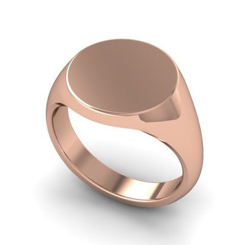 Round 13mm  -  9 Carat Rose Gold Signet Ring