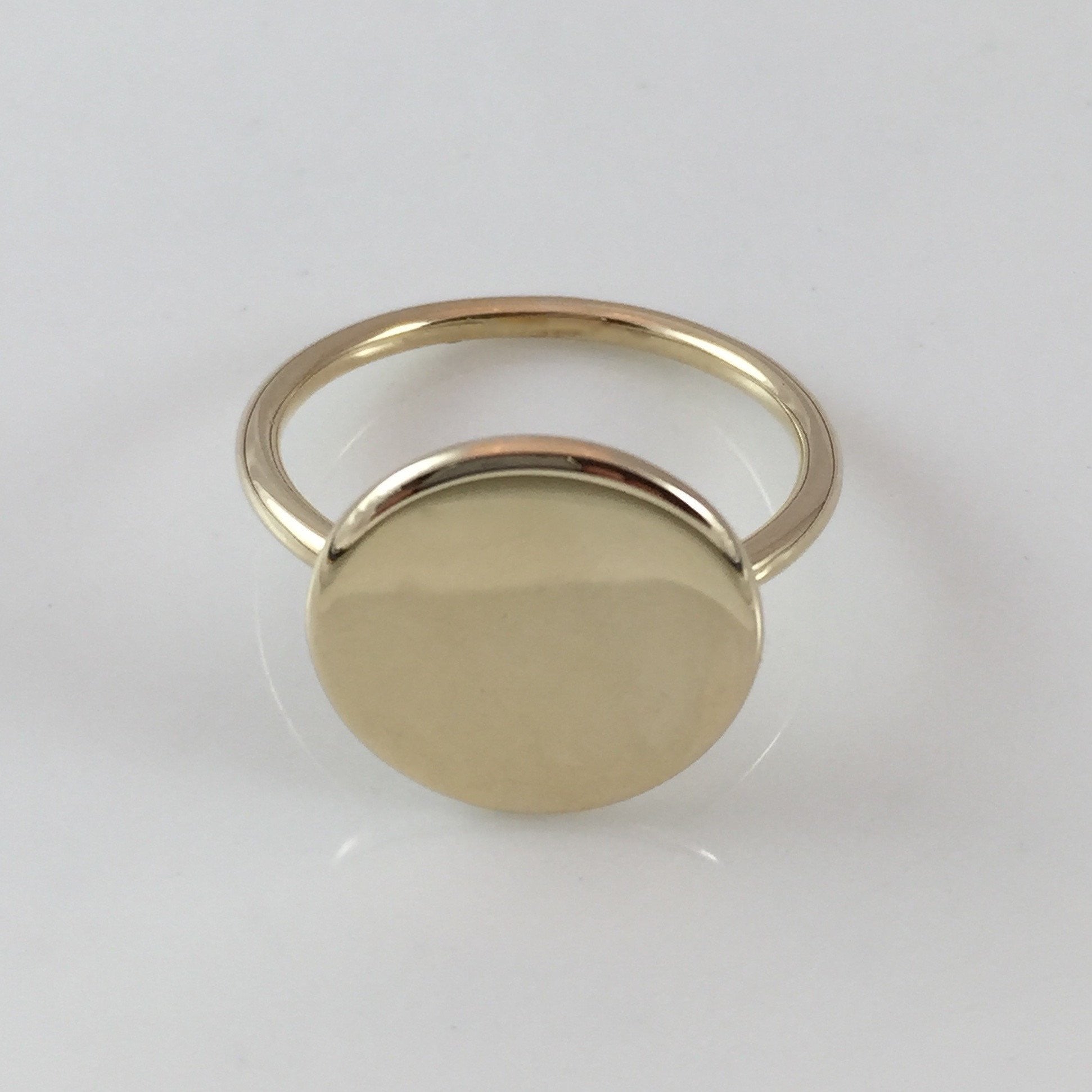 Round 15mm  -  9 Carat Yellow Gold Signet Ring