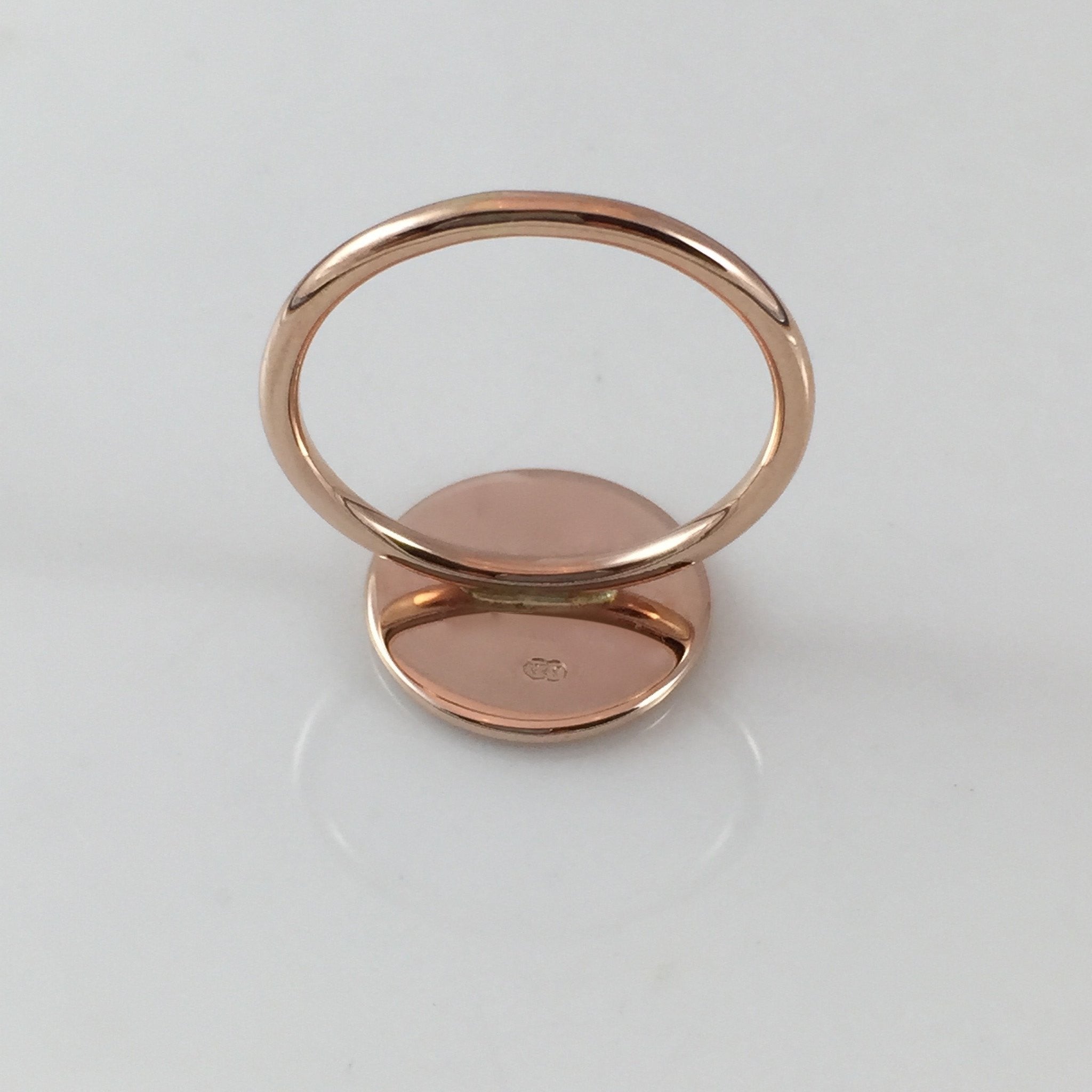 Round 15mm  -  9 Carat Rose Gold Signet Ring