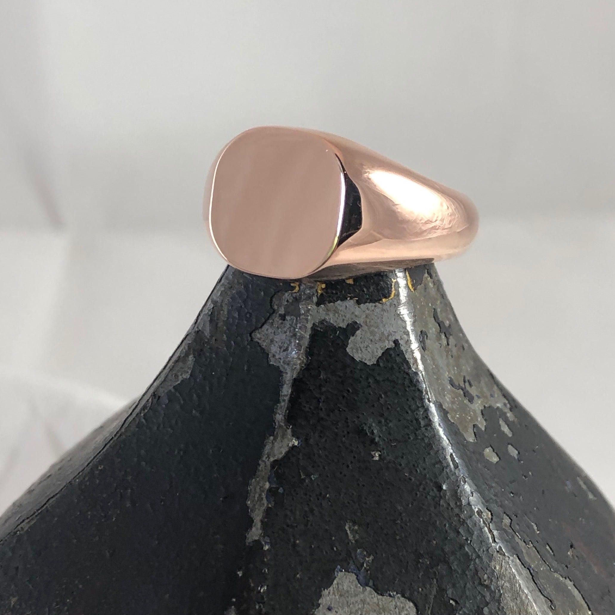 Cushion 12mm x 11mm - 9 Carat Rose Gold Signet Ring