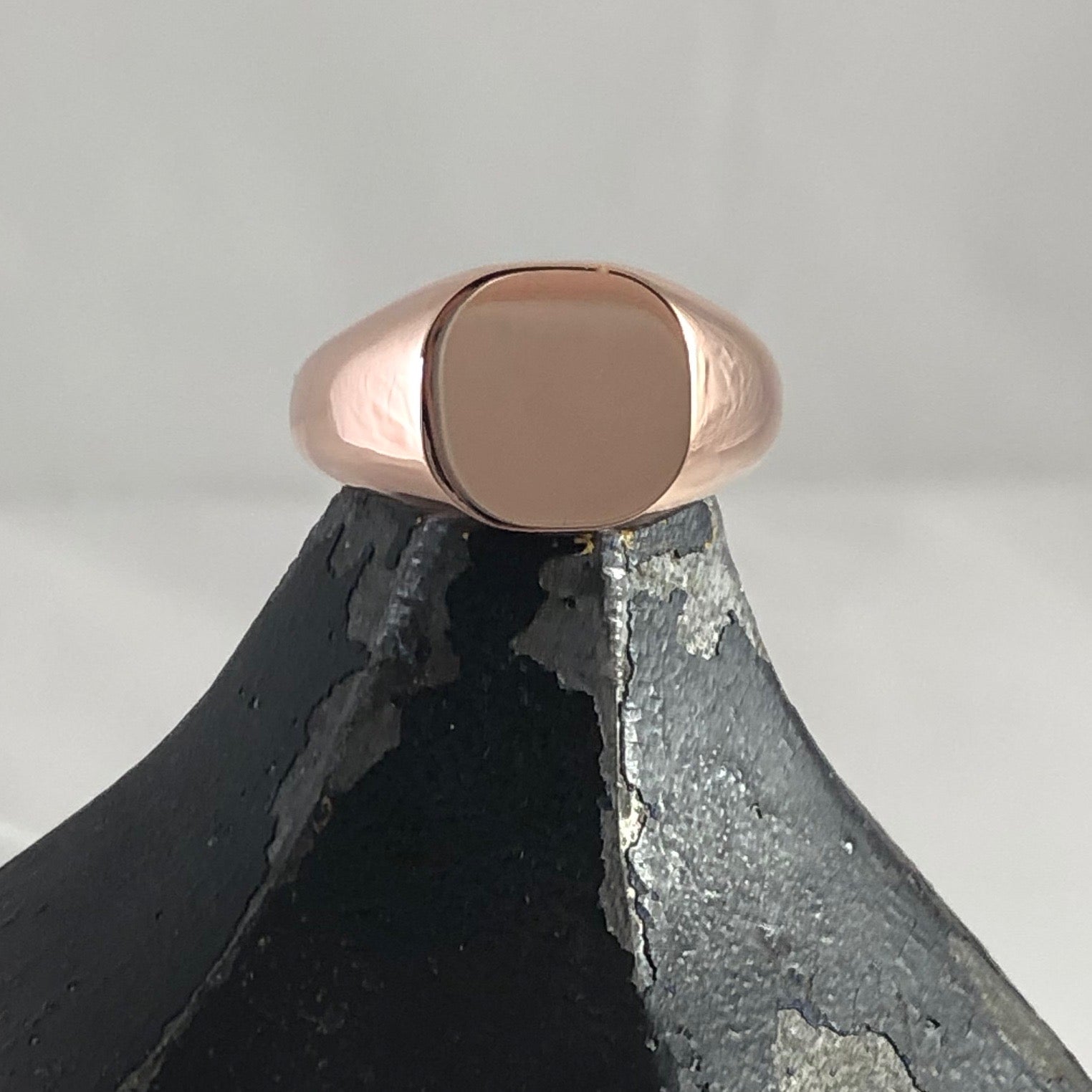 Cushion 12mm x 11mm - 9 Carat Rose Gold Signet Ring