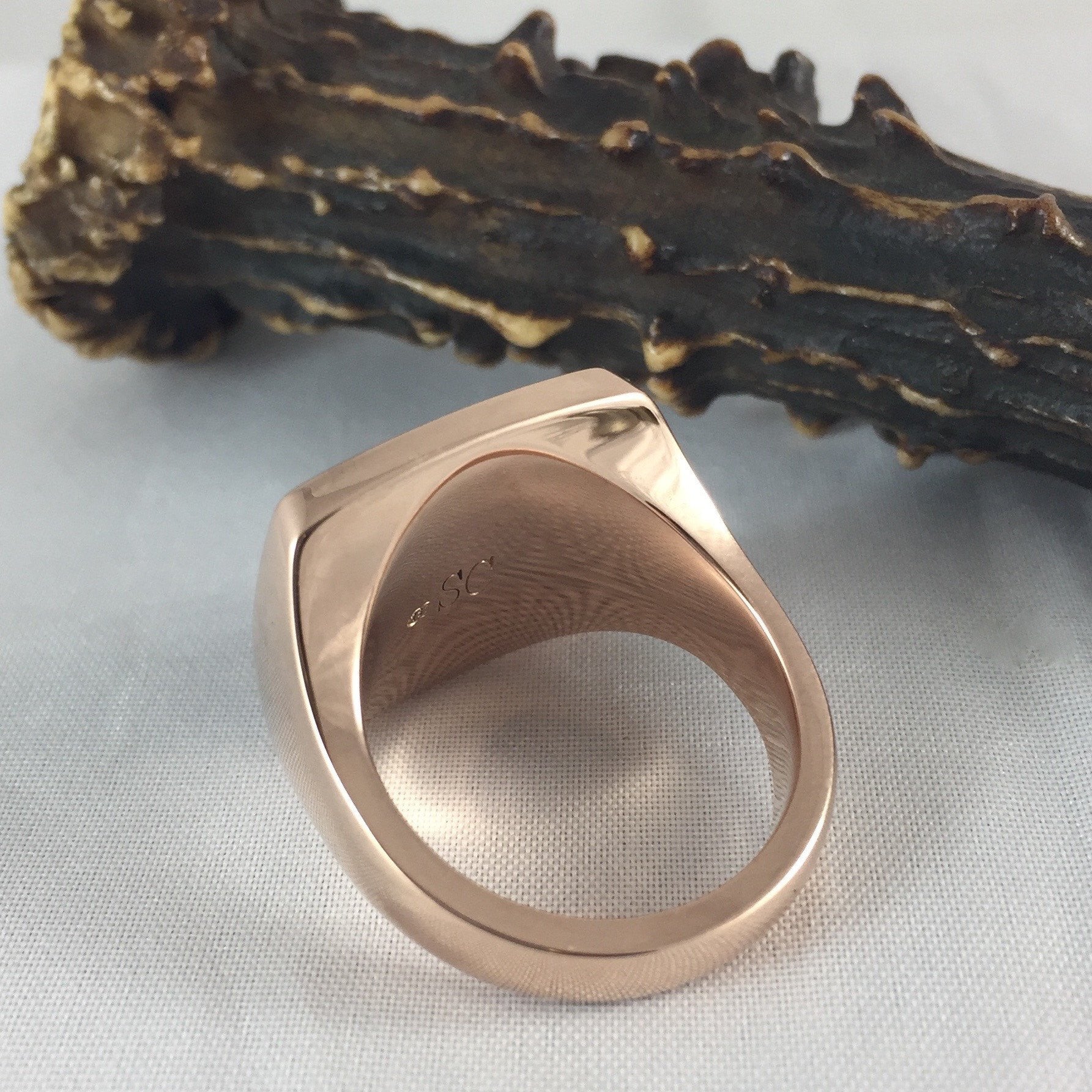 Cushion 18mm x 18mm - 18 Carat Rose Gold Signet Ring